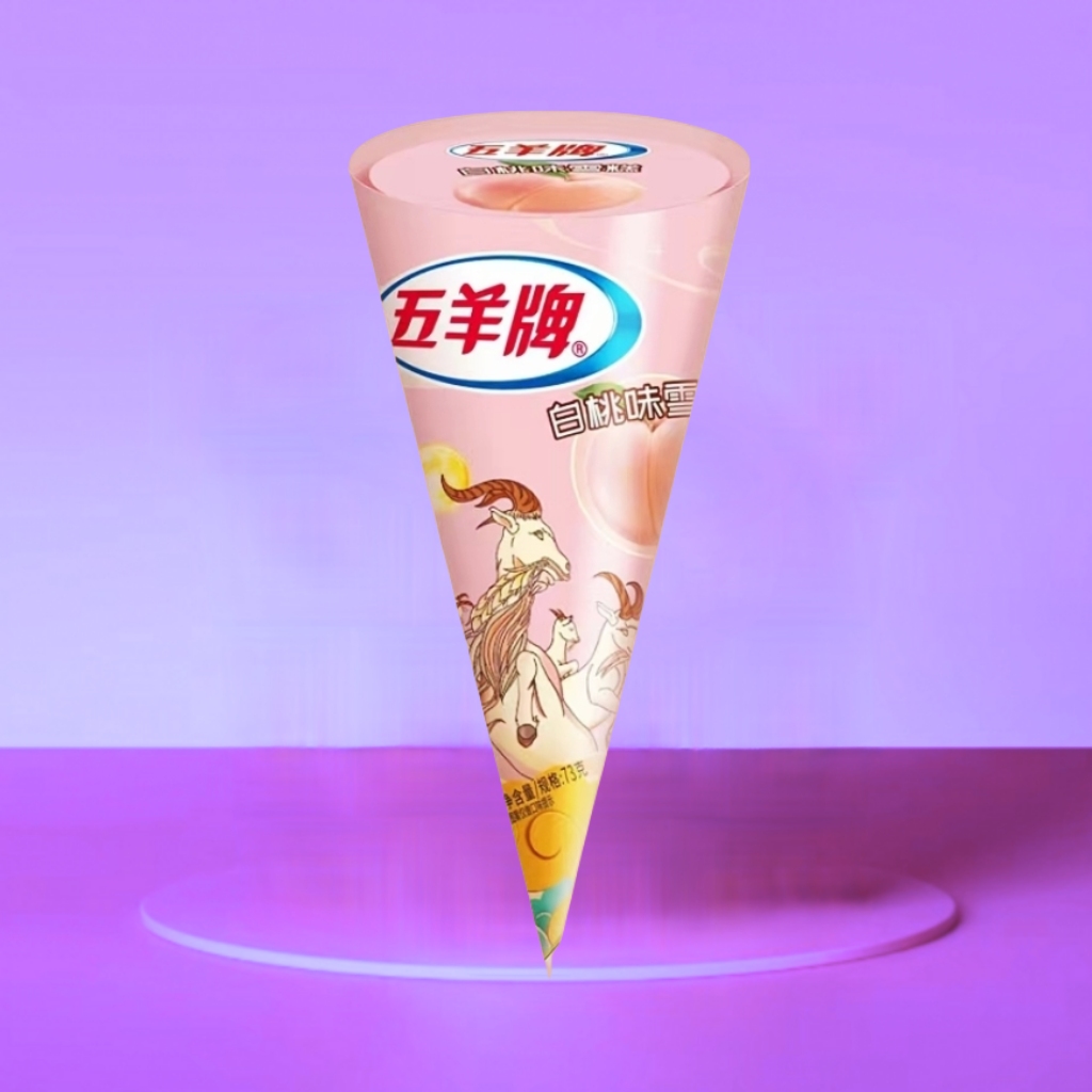 五羊甜筒白桃味